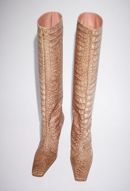 Acne Studios Leather Heel Boots Powder Pink FN-WN-SHOE000594 