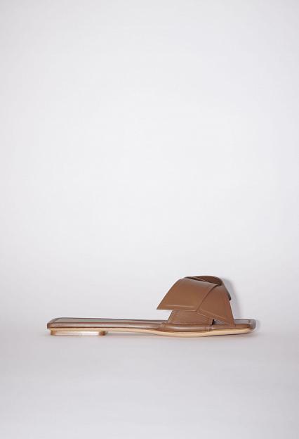 Acne Studios Musubi Leather Sandal Camel Brown FN-WN-SHOE000702