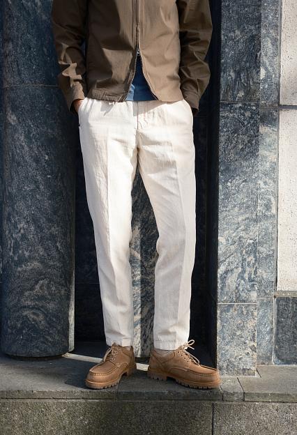 White Sand Greg Soft Lyocell Trouser Off White
