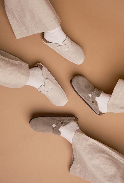 Birkenstock Boston Suede Leather Taupe