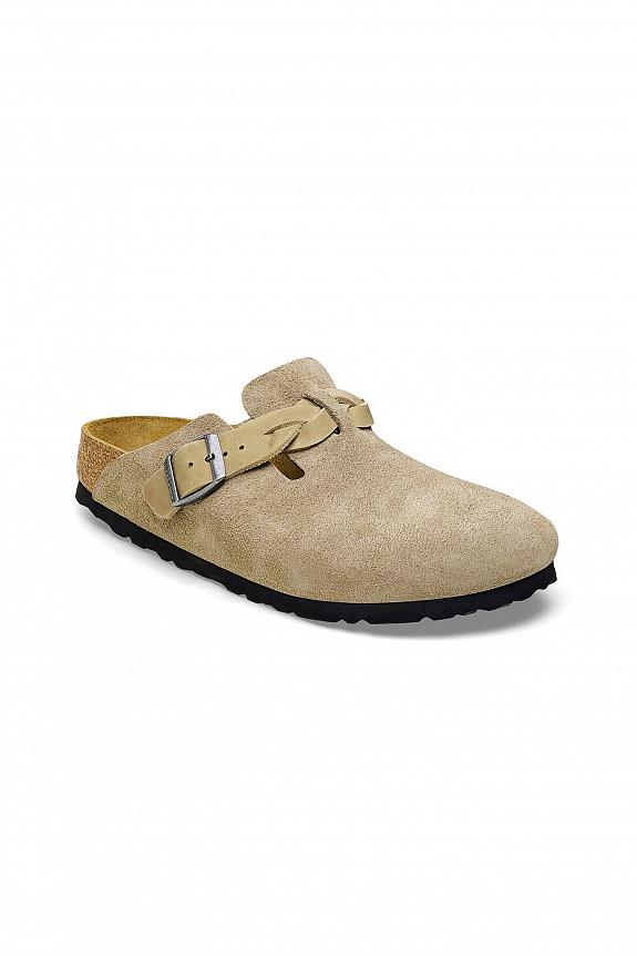 Birkenstock Boston Braided Leather Taupe