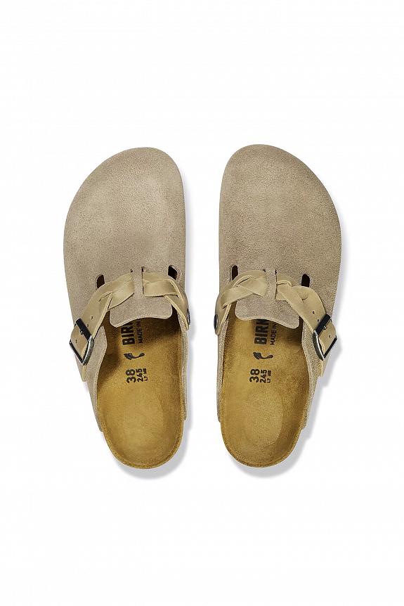 Birkenstock Boston Braided Leather Taupe