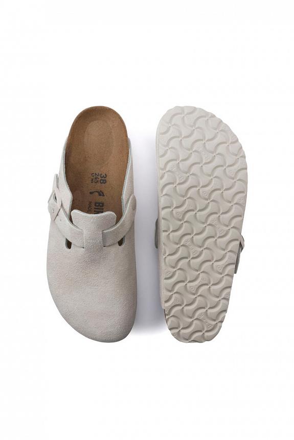 Birkenstock Boston Suede Leather Antique White
