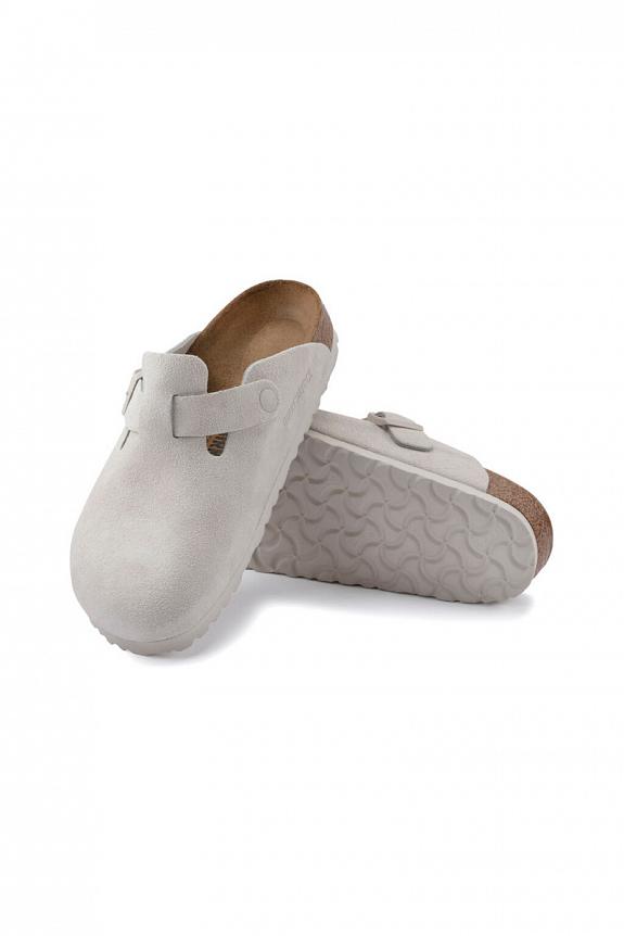 Birkenstock Boston Suede Leather Antique White