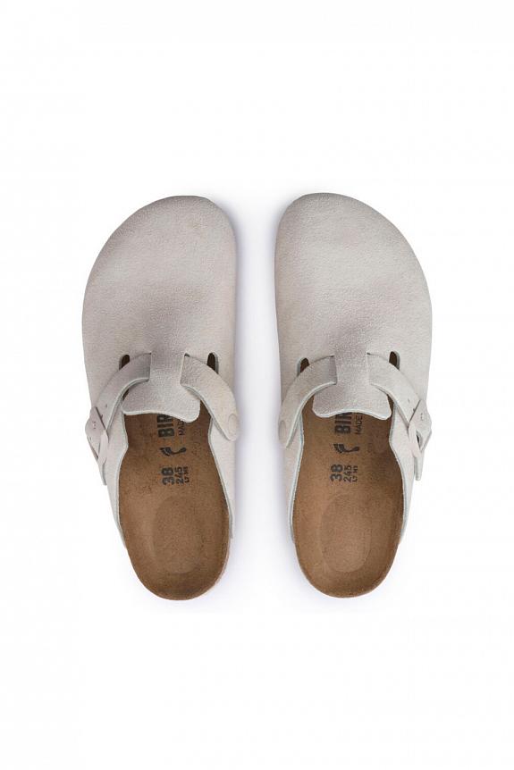 Birkenstock Boston Suede Leather Antique White