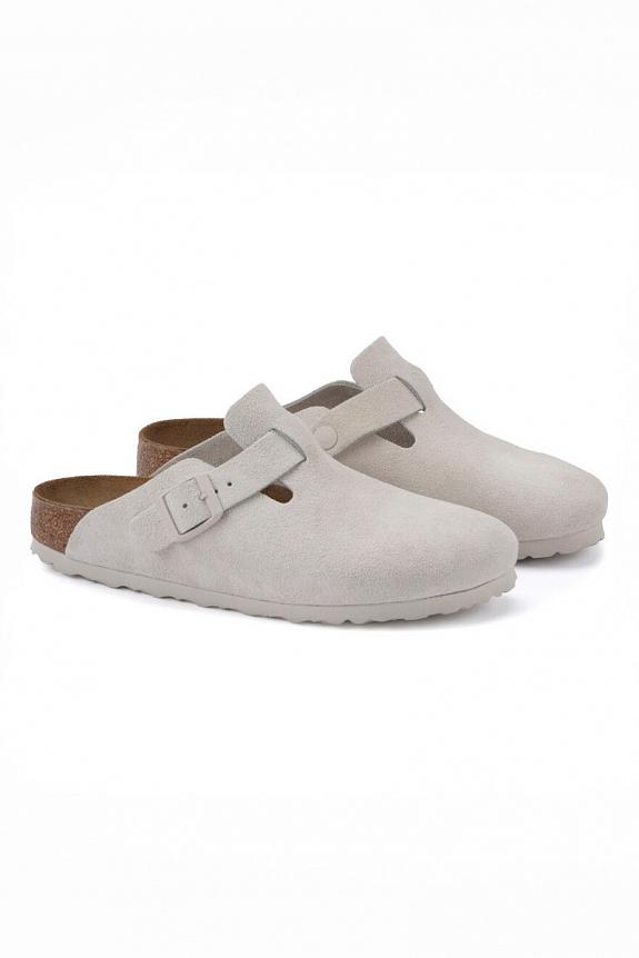 Birkenstock Boston Suede Leather Antique White