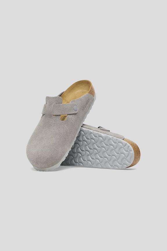 Birkenstock Boston Suede Leather Stone Coin-3