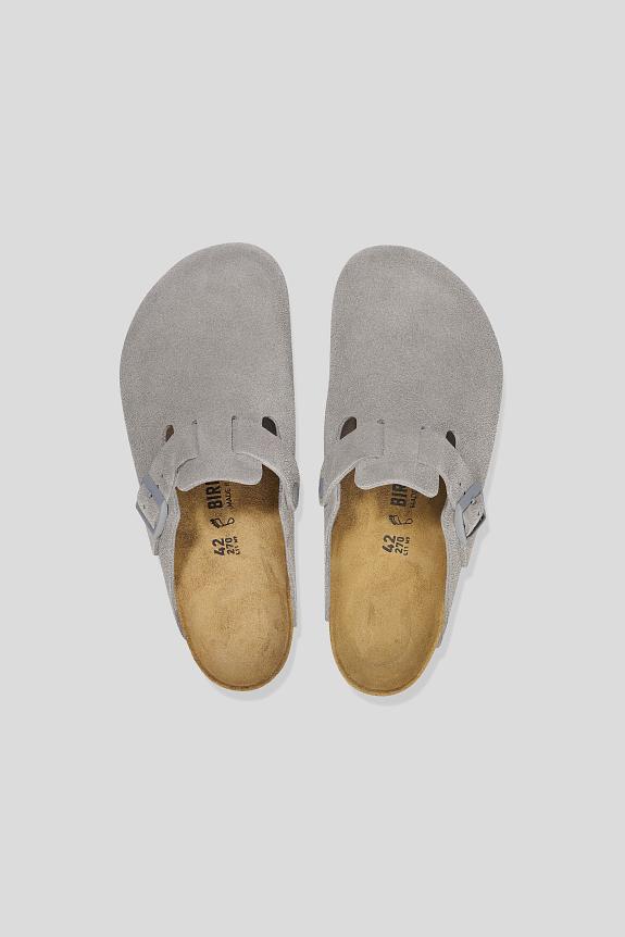 Birkenstock Boston Suede Leather Stone Coin-1