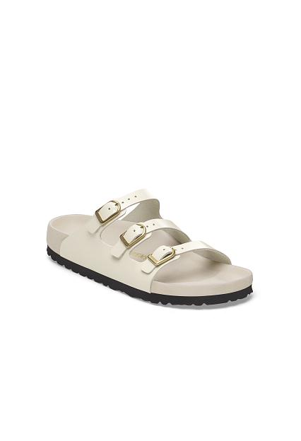 Birkenstock Florida Fresh Natural Leather Patent High-Shine Ecru