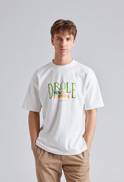 Drôle de Monsieur Le T-Shirt Tennis Court Off White