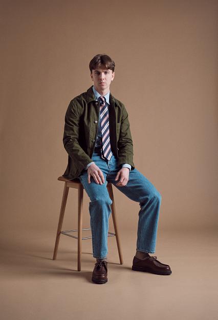 Drakes Duck Cotton Canvas Chore Olive