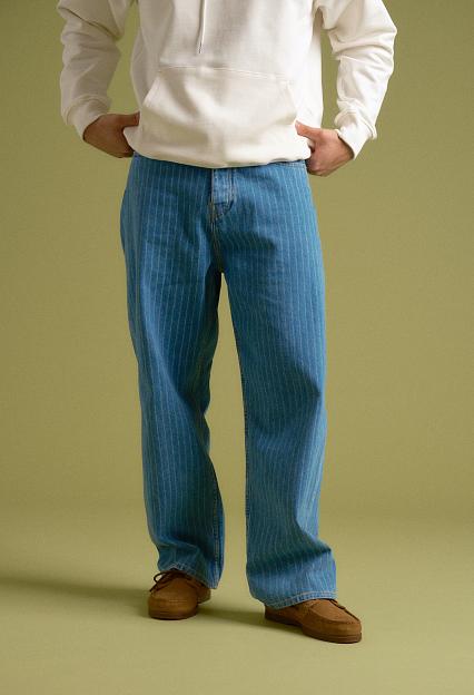 Drôle de Monsieur Le Jean Baggy Rayures Light Blue