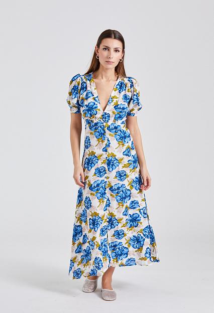 Faithfull The Brand Bellavista Midi Dress Isadora Floral Navy