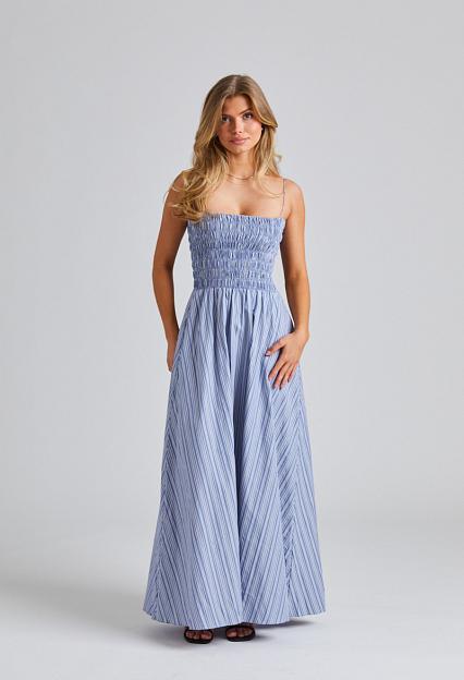 Faithfull The Brand Lida Maxi Dress Blue Stripe 