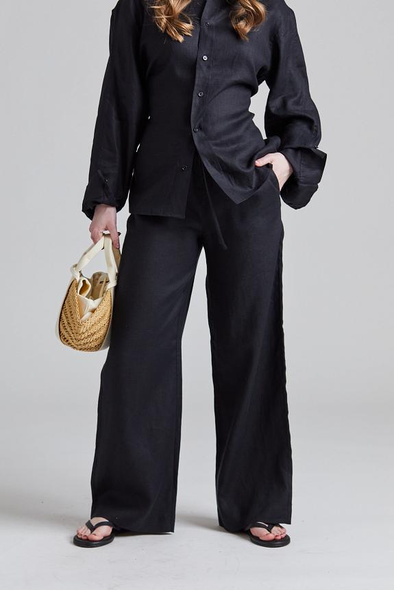 FWSS Linen Siena Trousers Jet Black 