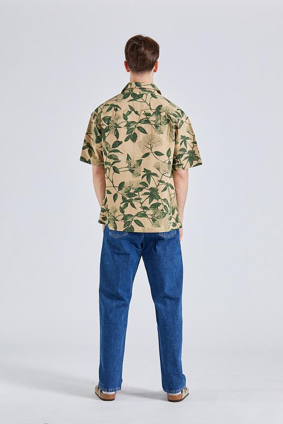 Holzweiler Pier Ripstop Flower Print Shirt Beige Mix-4
