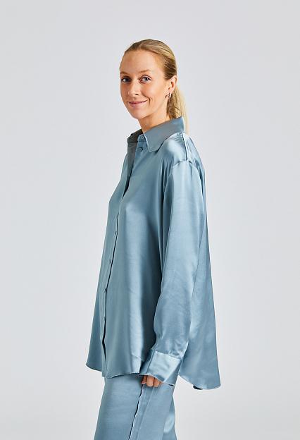 Holzweiler Plum Satin Shirt Blue