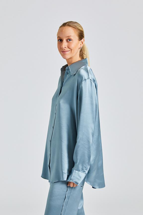 Holzweiler Plum Satin Shirt Blue-1