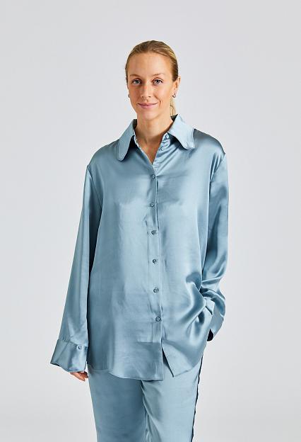Holzweiler Plum Satin Shirt Blue