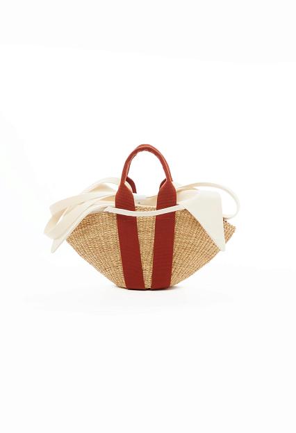 MUUN Mini Sophie Rust Handle Ecru Pouch