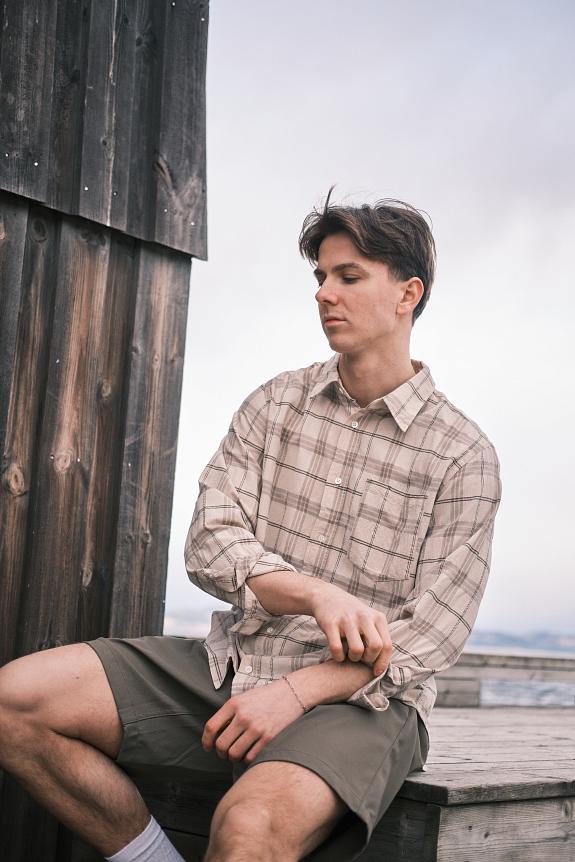 Norse Projects Algot Relaxed Textured Check Shirt Oatmeal