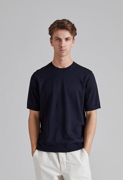 Norse Projects Rhys Cotton Linen T-Shirt Dk Navy