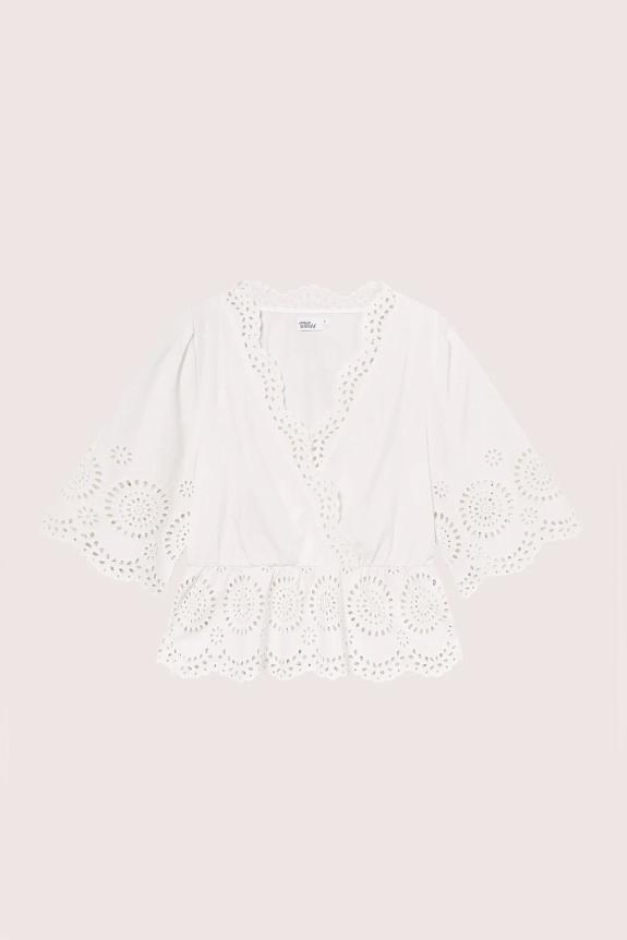 Once Untold Bea V-Neck Blouse White 