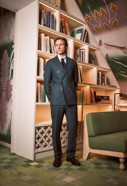 Oscar Jacobson Farris Del Suit Shell Green