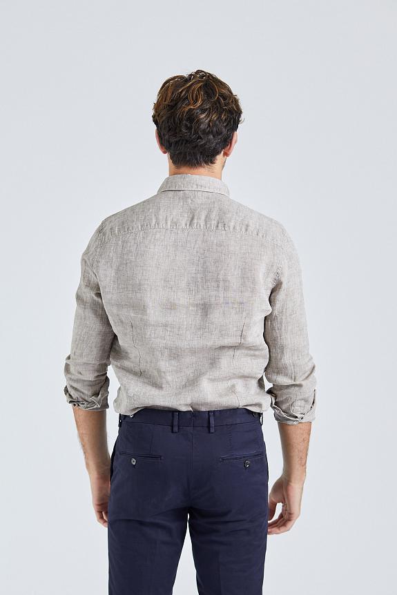 Stenströms Slimline Linen Shirt Light Beige