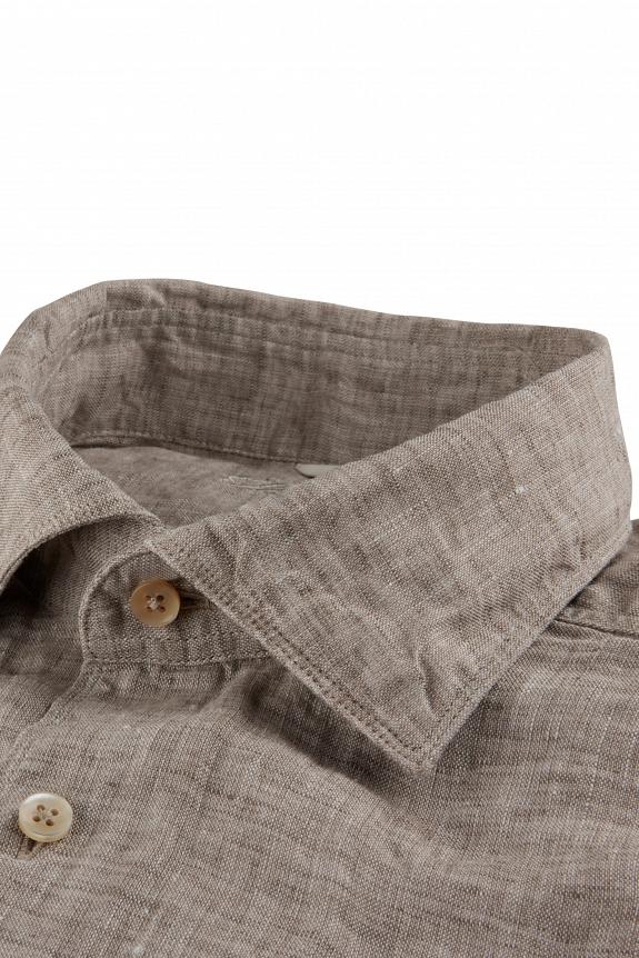 Stenströms Slimline Linen Shirt Light Beige