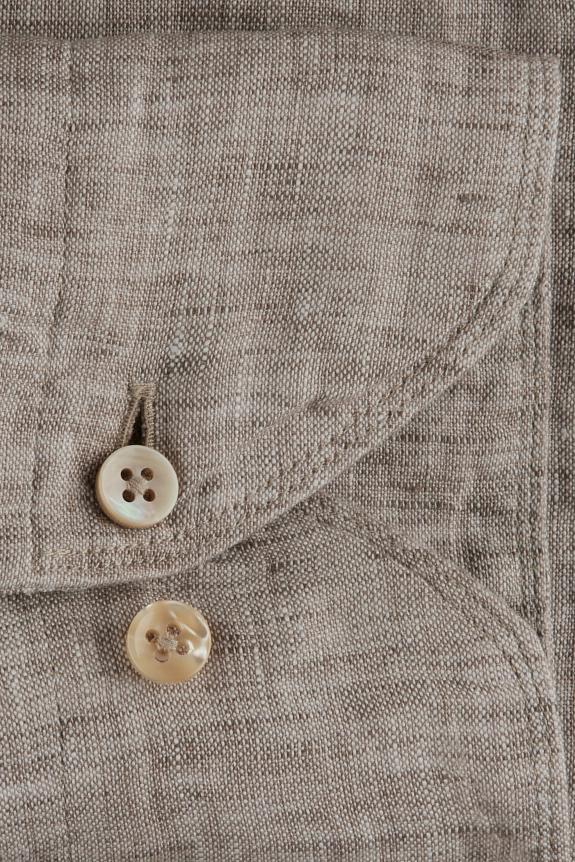 Stenströms Slimline Linen Shirt Light Beige