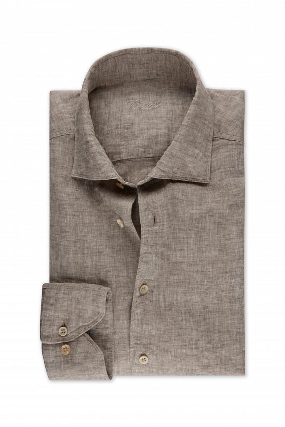 Stenströms Slimline Linen Shirt Light Beige