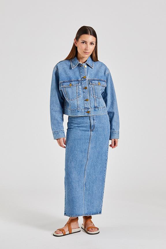 Stylein Kirsten Cropped Denim Jacket Vintage Blue 