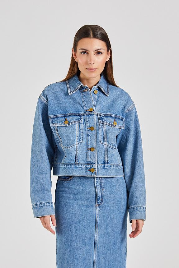 Stylein Kirsten Cropped Denim Jacket Vintage Blue 
