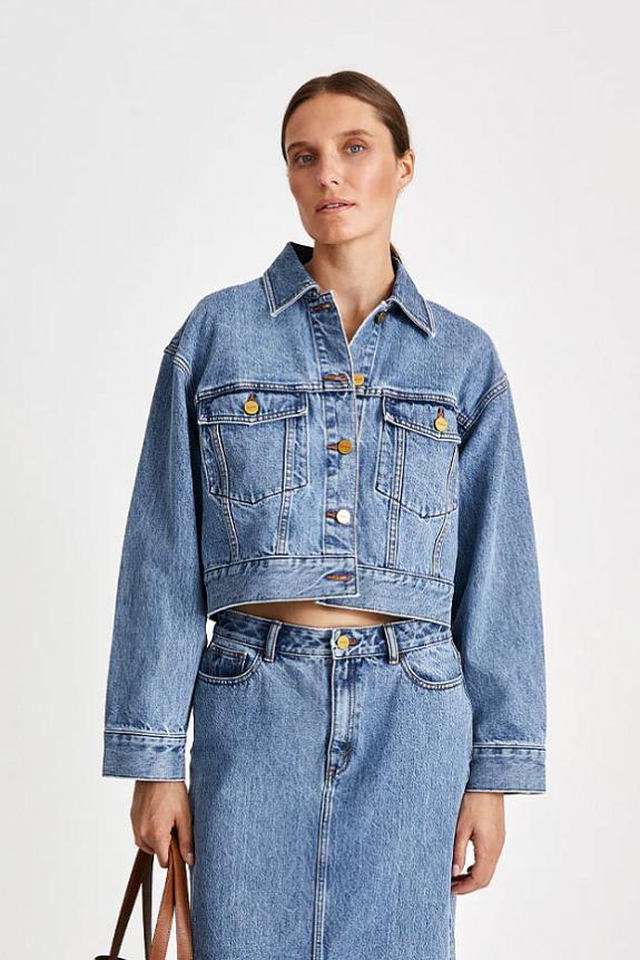 Stylein Kirsten Cropped Denim Jacket Vintage Blue 