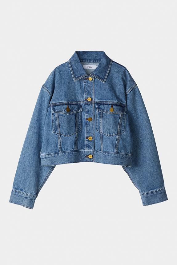 Stylein Kirsten Cropped Denim Jacket Vintage Blue 