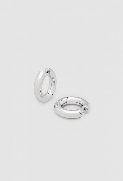 TOM WOOD Chunky Hoops Medium Silver