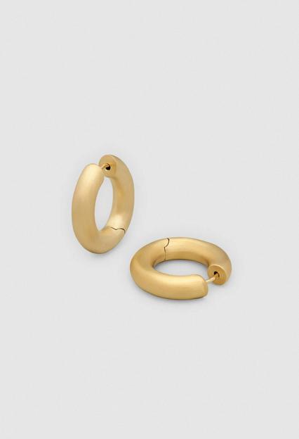 Tom Wood Chunky Hoops Satin Medium Gold