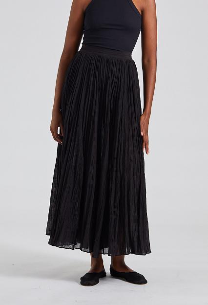 Toteme Crinkled Plissé Skirt Black