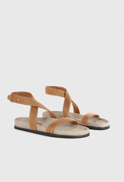 Toteme The Leather Chunky Sandal Tan