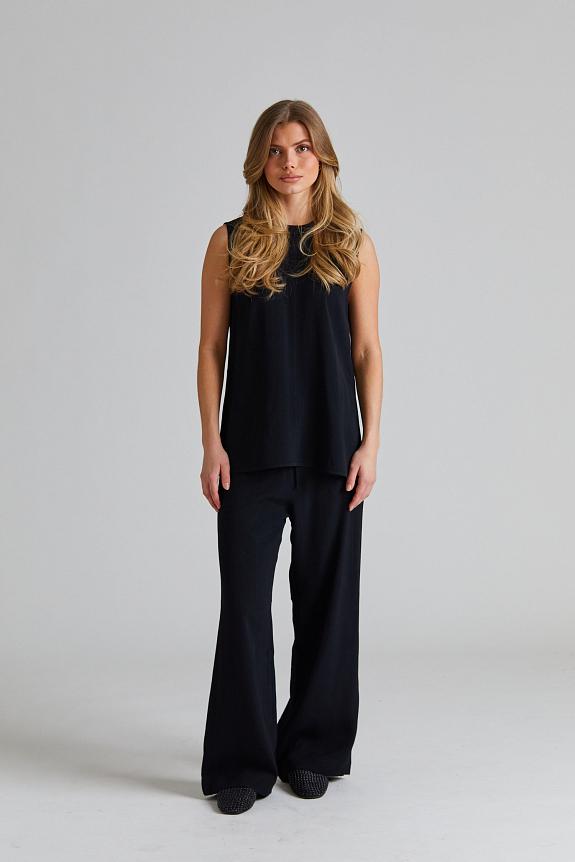 Toteme Woven Stripe Top Black 