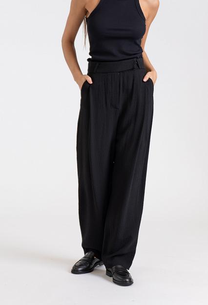 Toteme Deep Pleat Crepe Trousers Black