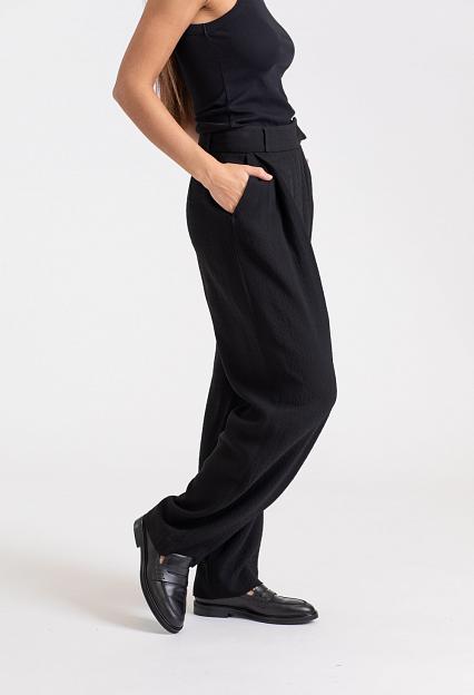 Toteme Deep Pleat Crepe Trousers Black