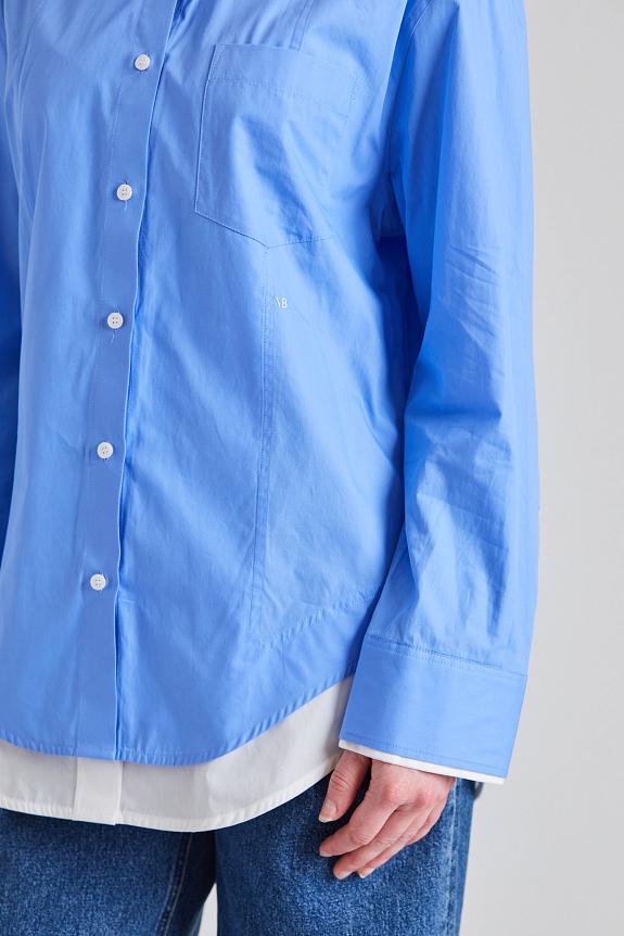 Victoria Beckham Double-Leayer Shirt Oxford Blue