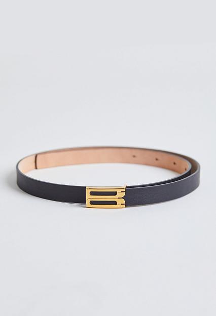 Victoria Beckham Micro Frame Belt Black Smooth Leather