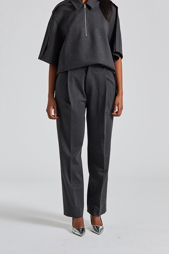 Victoria Beckham, Single Pleat Trouser Steel Grey Melange 1