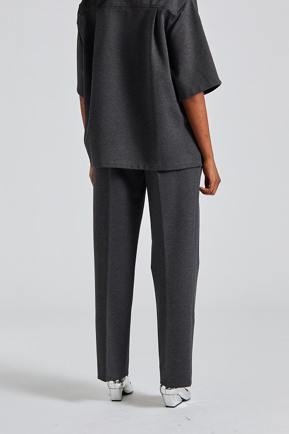 Victoria Beckham, Single Pleat Trouser Steel Grey Melange 1