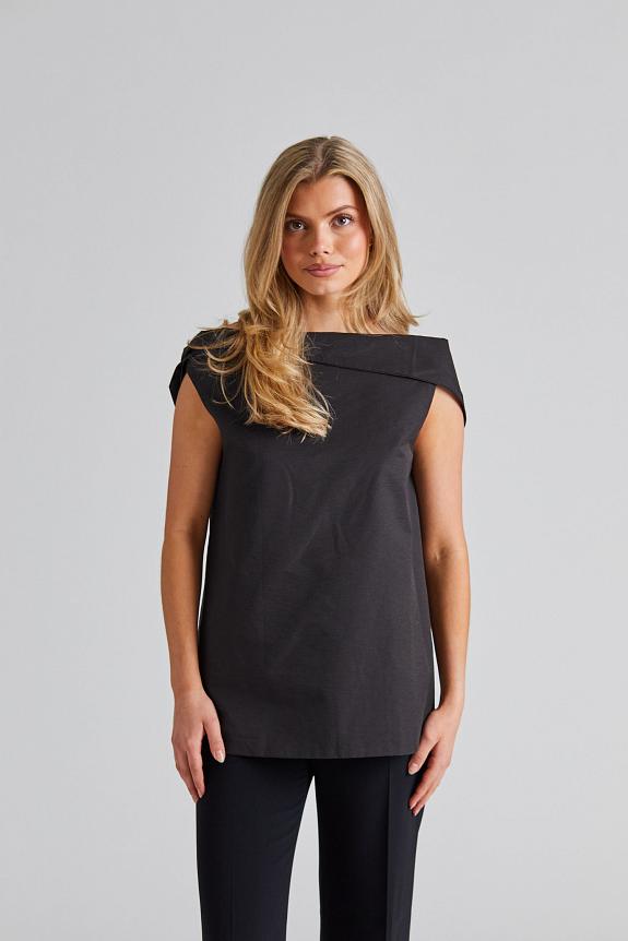 Viktoria Chan Tully Open Back Top Black