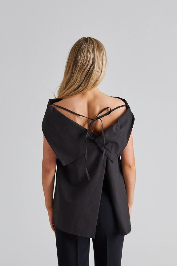 Viktoria Chan Tully Open Back Top Black-1