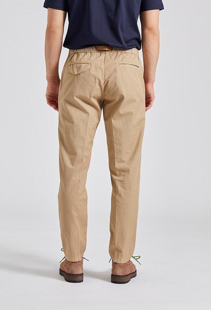 White Sand Greg Regular Fit Cotton Linen Khaki Brown